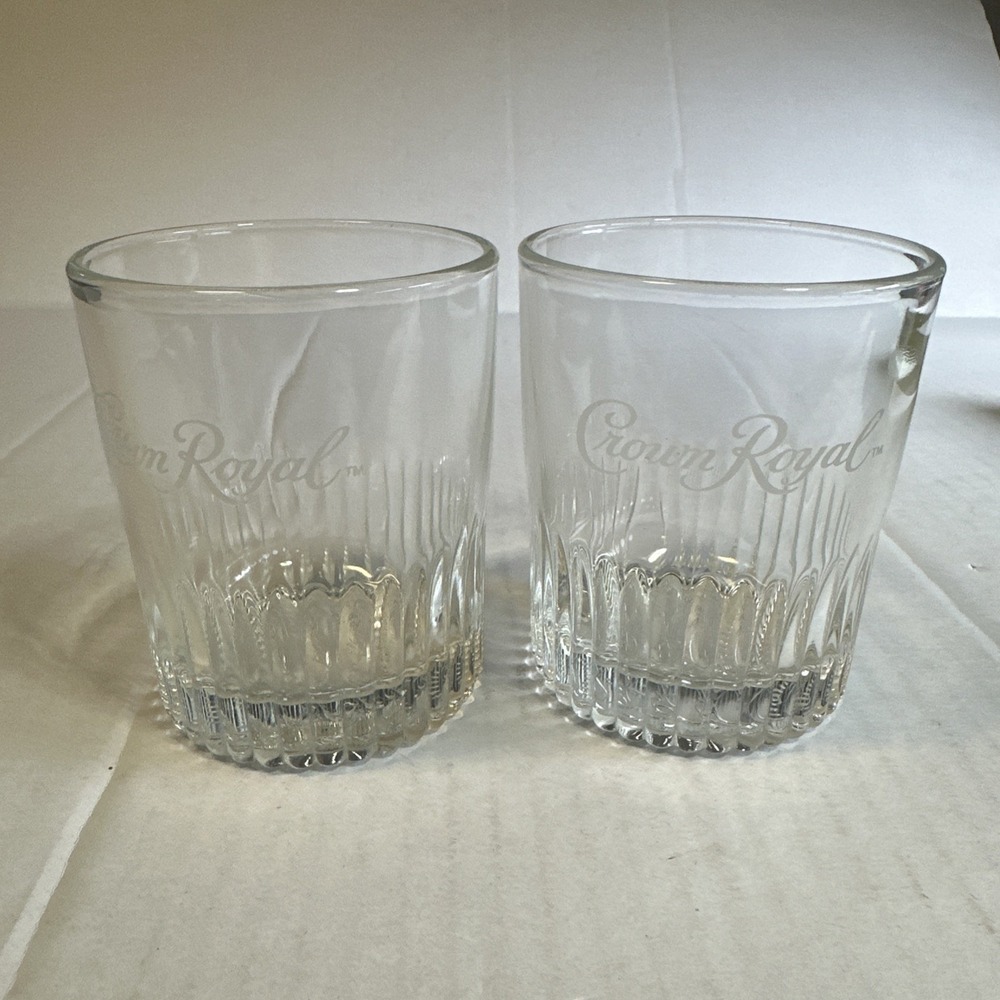 Crown Royal Lowball Old Fashioned Crystal Glasses‎ Set of 2 Made in Italy